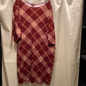 Jessica London brown and maroon plaid Plus size 32 knit top/ dress